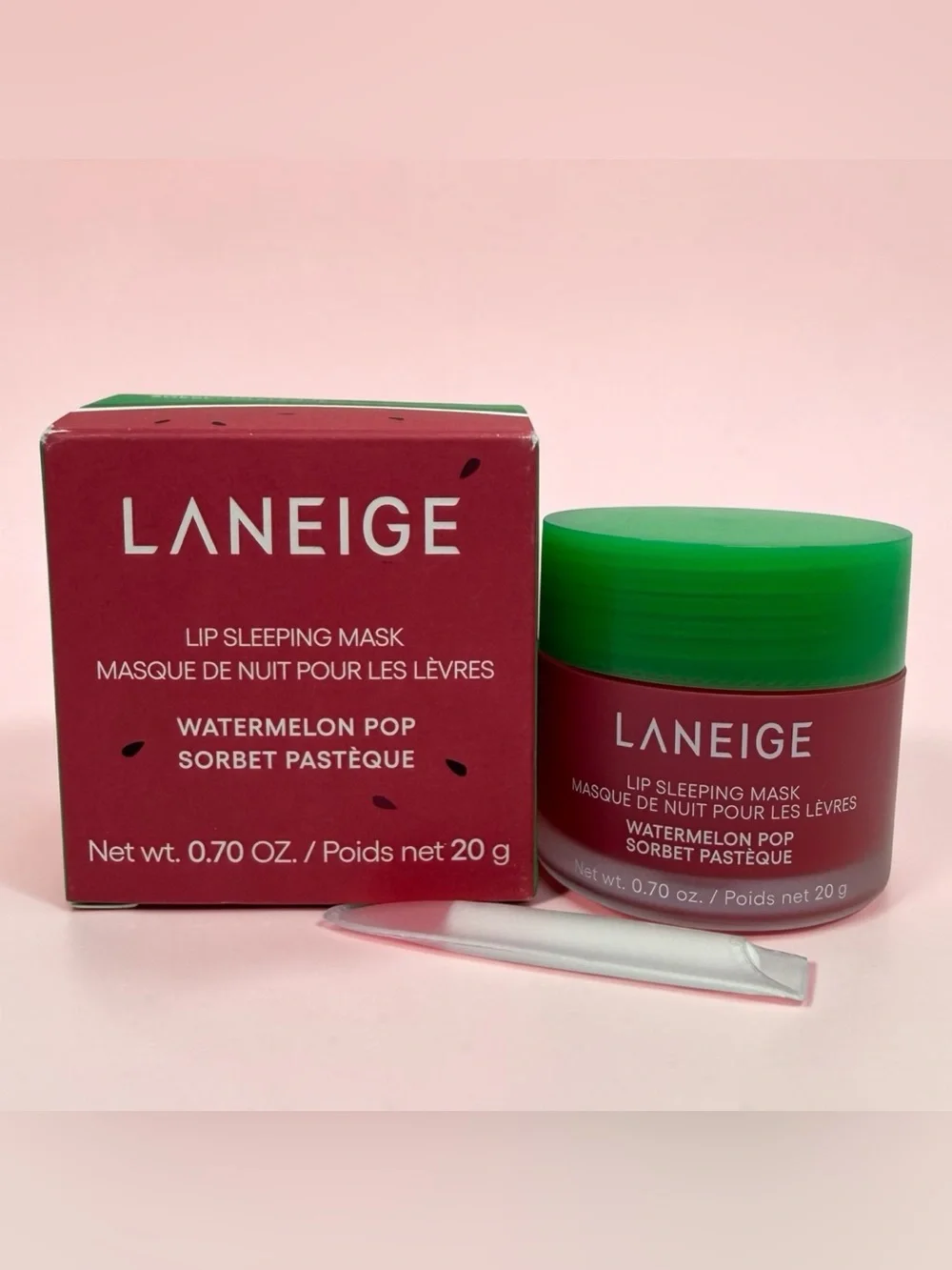 LANEIGE Lip Sleeping Mask Watermelon Pop Vitamin C Hydrating 0.70 oz Full Size